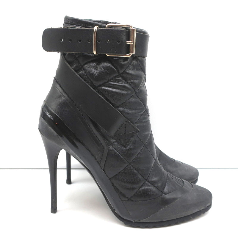 Chanel Black Suede Ankle Boots, 37