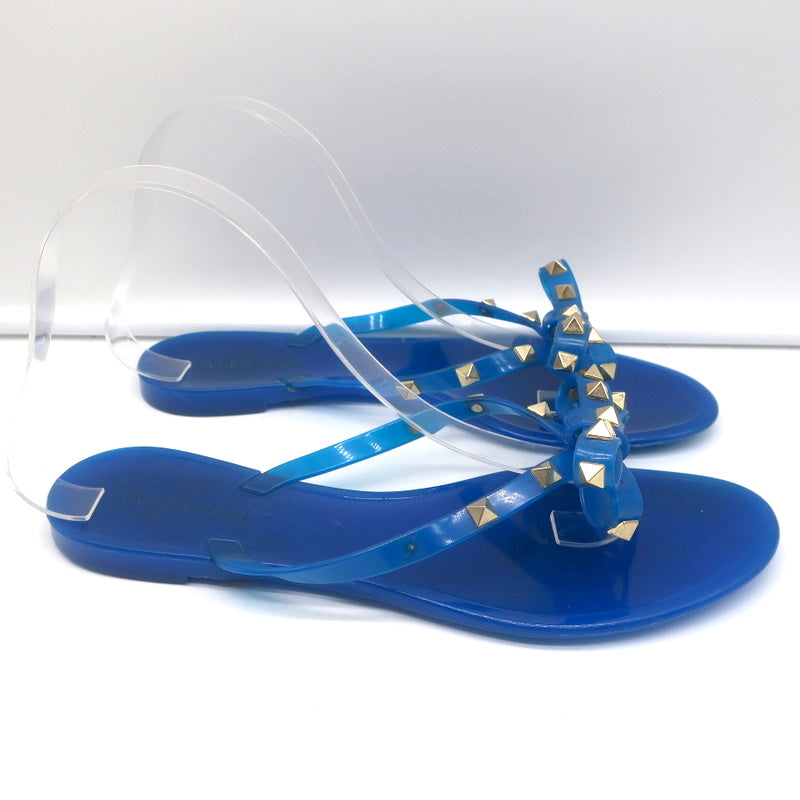 Valentino Rockstud Jelly Sandals Blue Size 40 Flat Flip Flop – Celebrity Owned