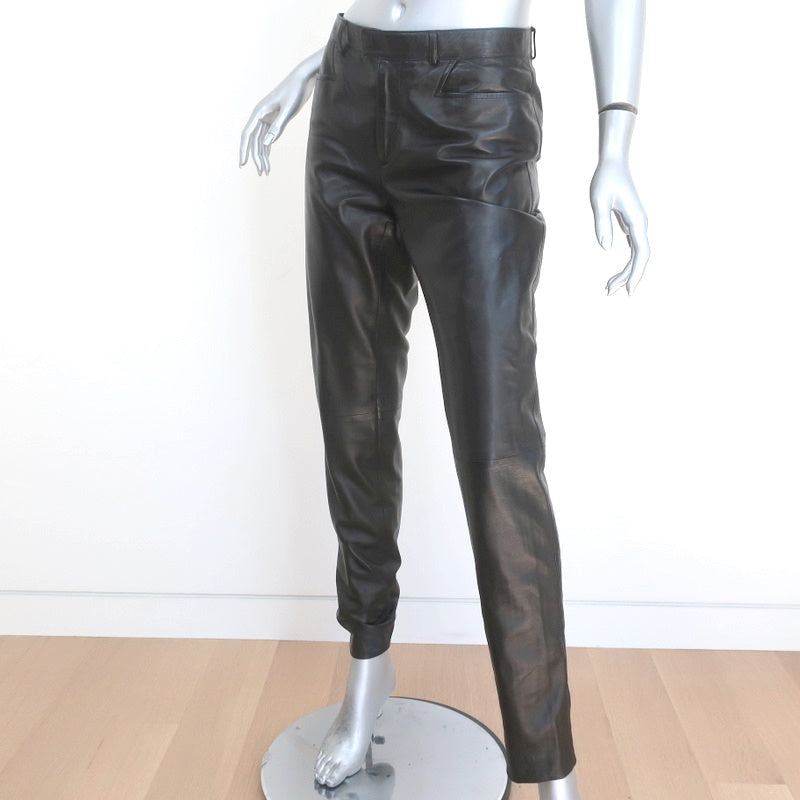 Black GG-embossed leather suit trousers, Gucci