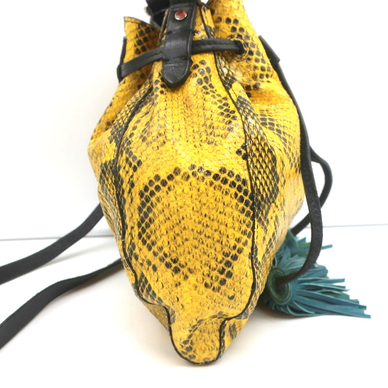Clare V Snakeskin Print Leather Crossbody Bag In Yellow Mini Snake