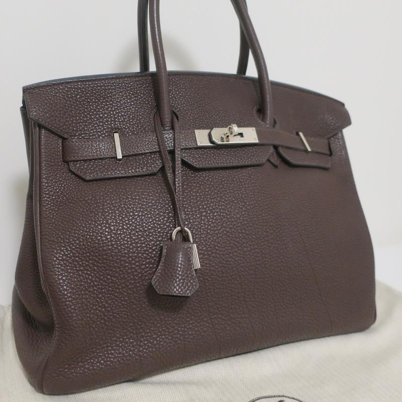 HERMES Birkin 35cm Brown Togo Leather/Palladium Hardware K Stamp-2007 –  Celebrity Owned