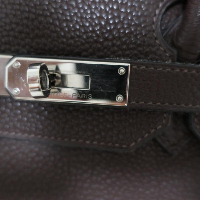 35cm Hermes Ebene Togo Birkin with Palladium Hardware