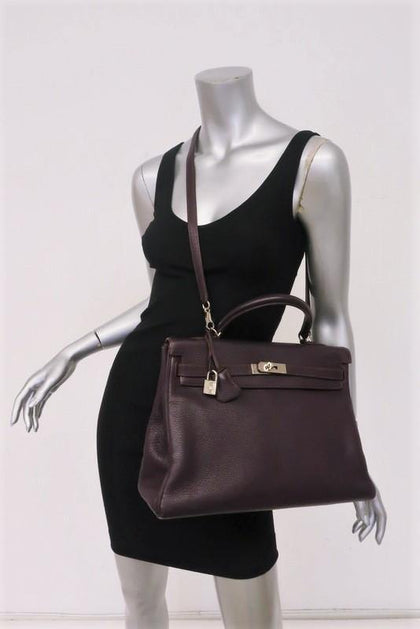 Hermes Birkin 40 Handbag Chocolate Brown Clemence Leather