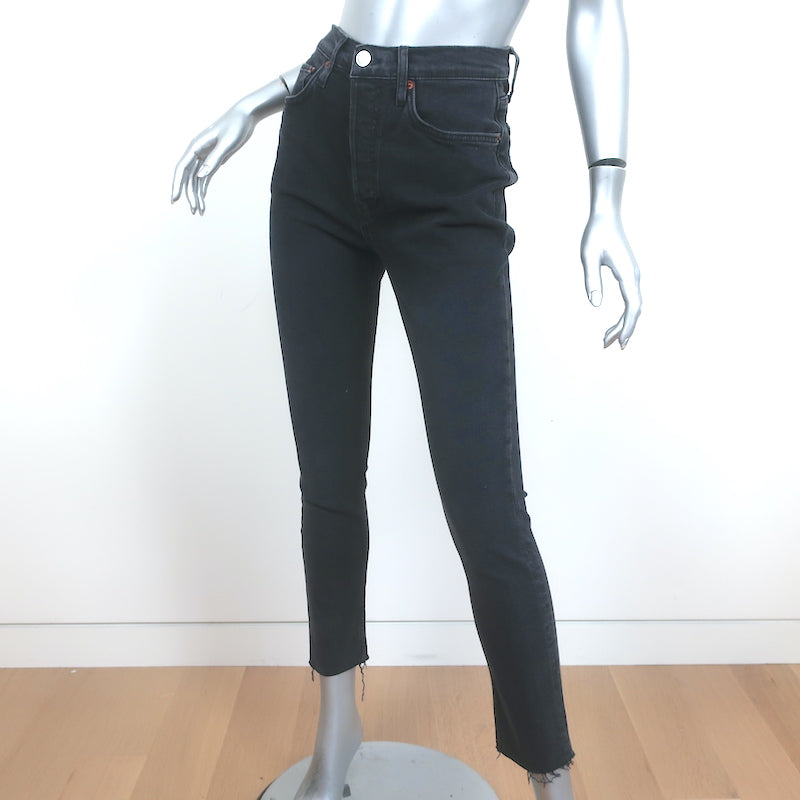 Louis Vuitton Sz 2 Grey Denim Monogram Cropped Jeans Capri Pants