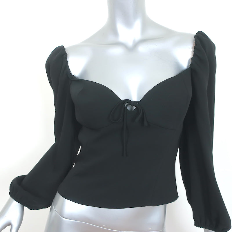 image of Wilfred Aritzia Novella Blouse Black Size Medium Long Sleeve Top NEW