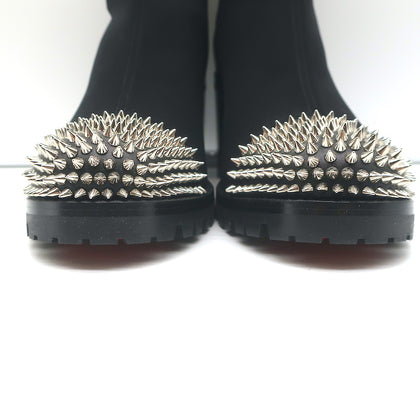 Christian Louboutin Washy 70 Studded Ankle Boots Black Neoprene