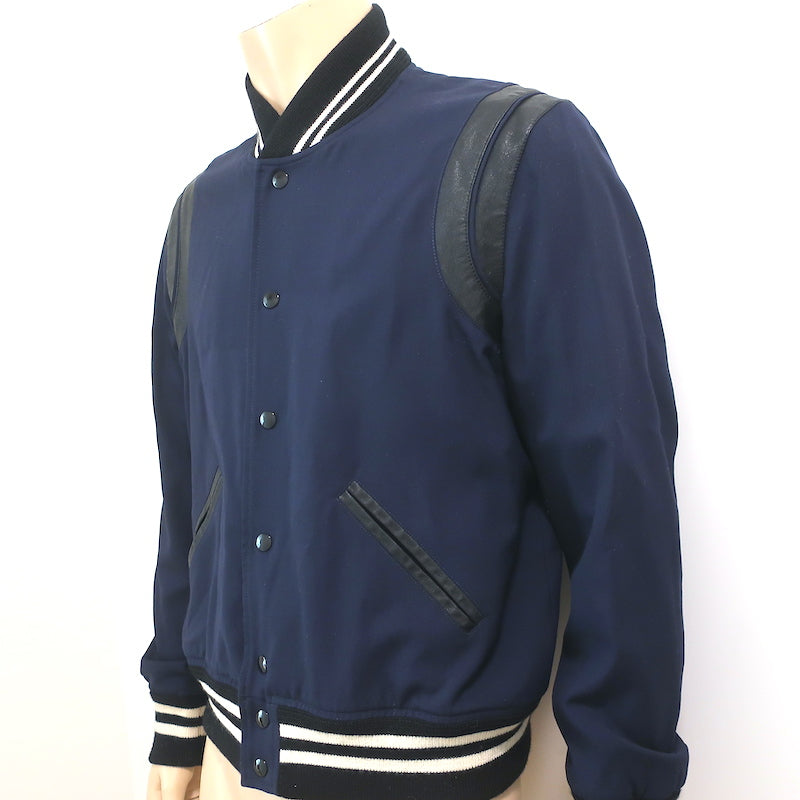 Saint Laurent Navy Teddy Bomber Jacket in Blue for Men