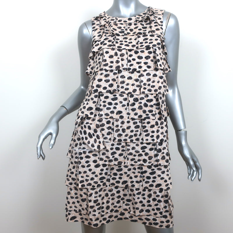 image of 3.1 Phillip Lim Tiered Ruffle Mini Dress Cheetah Print Cotton Jersey Size Medium