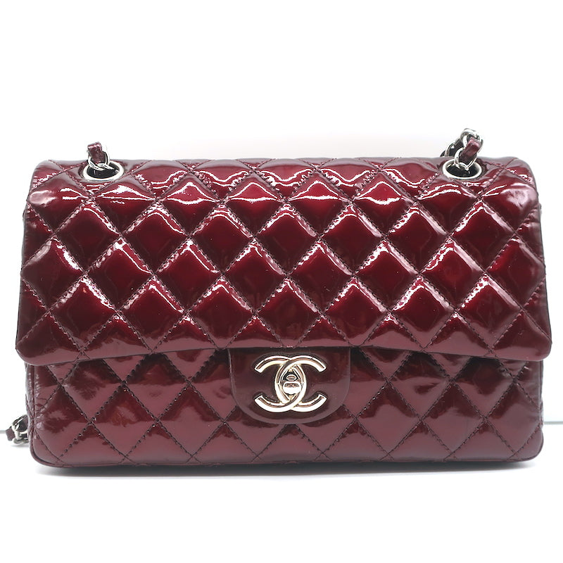 Chanel Brown Quilted Patent Leather New Mini Classic Flap Bag Chanel