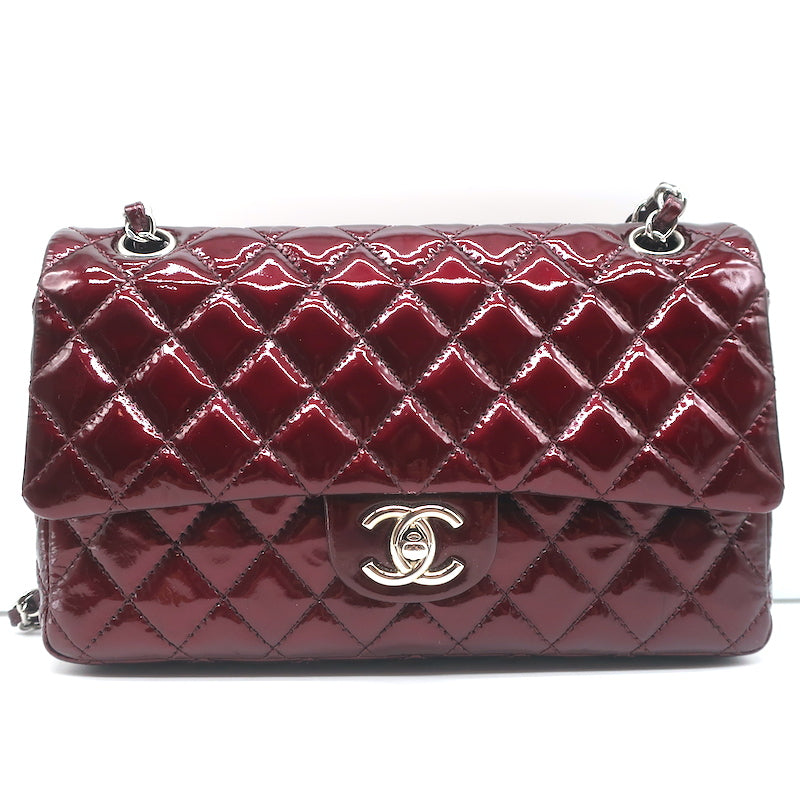 CHANEL purse COCO Mark V stitch line Patent leather Red Women Used