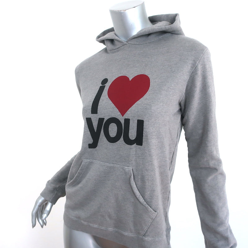 FREECITY I Love You Hoodie Gray Size 2 Pullover Sweatshirt