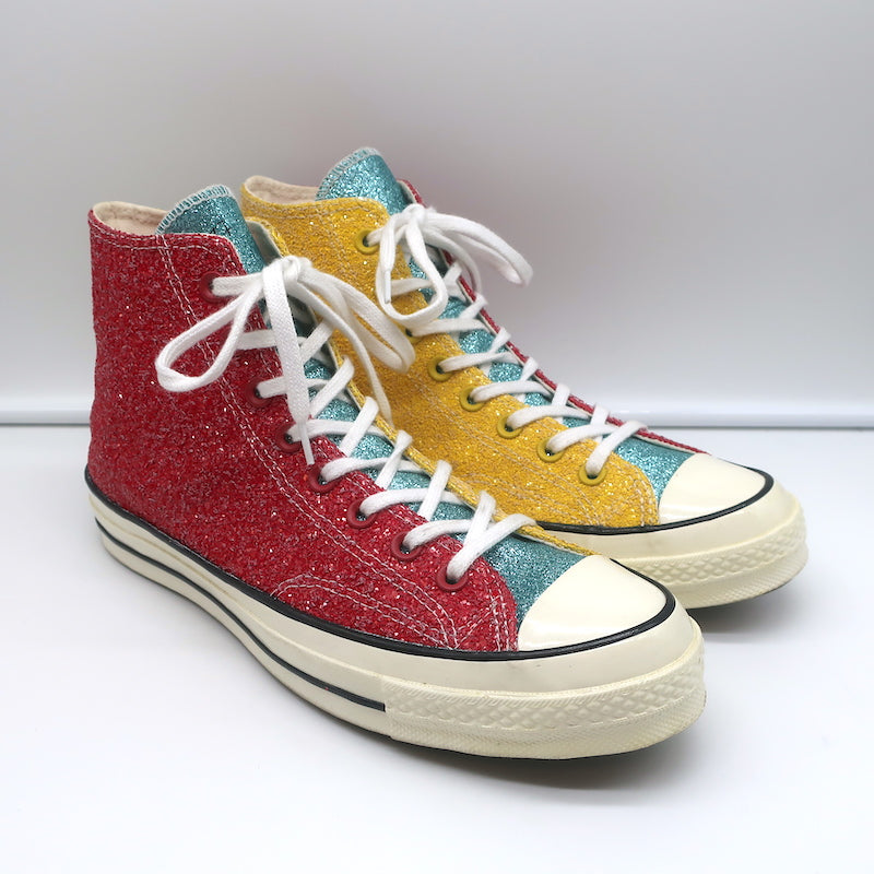 Converse x JW Anderson Glitter 70 High Top Sneakers Size 10.5 W Celebrity Owned