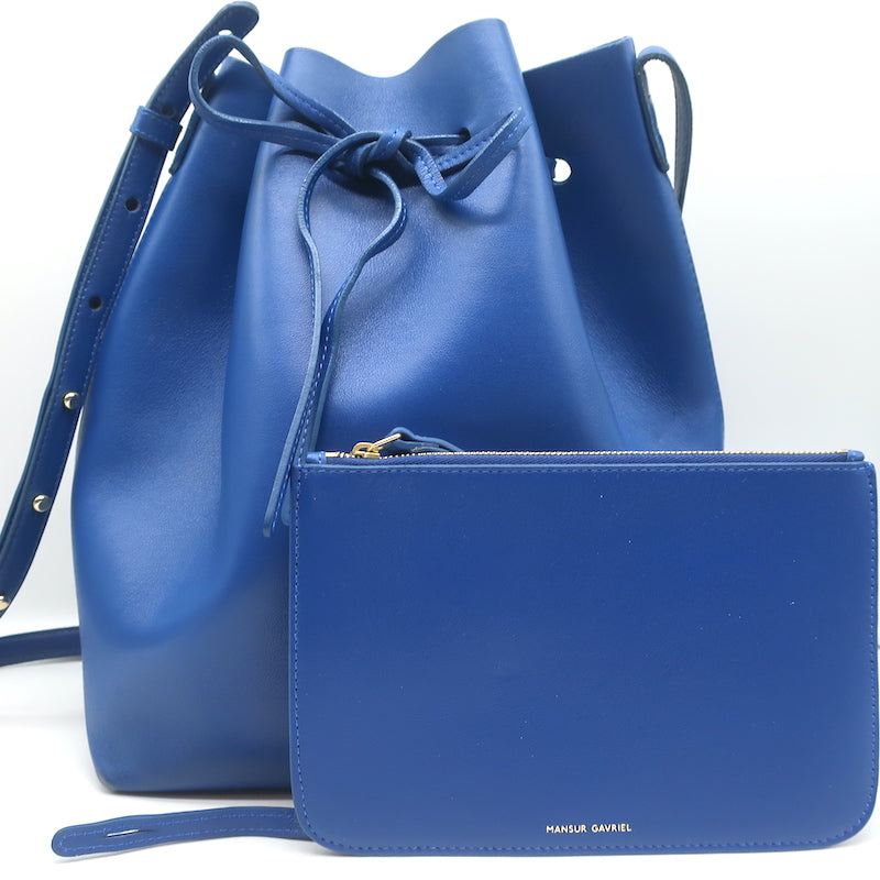 Mansur Gavriel Bucket Bag Royal Blue Leather Crossbody Bag