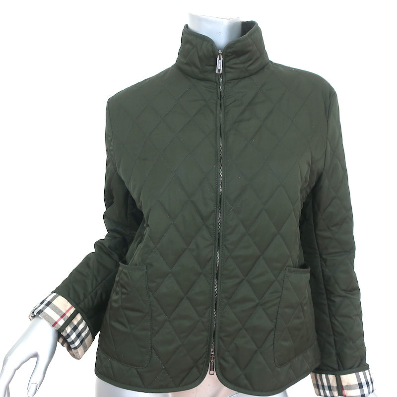 Burberry London Quilted Zip-Up Jacket Forest Green Size Large – Celebrity  Owned