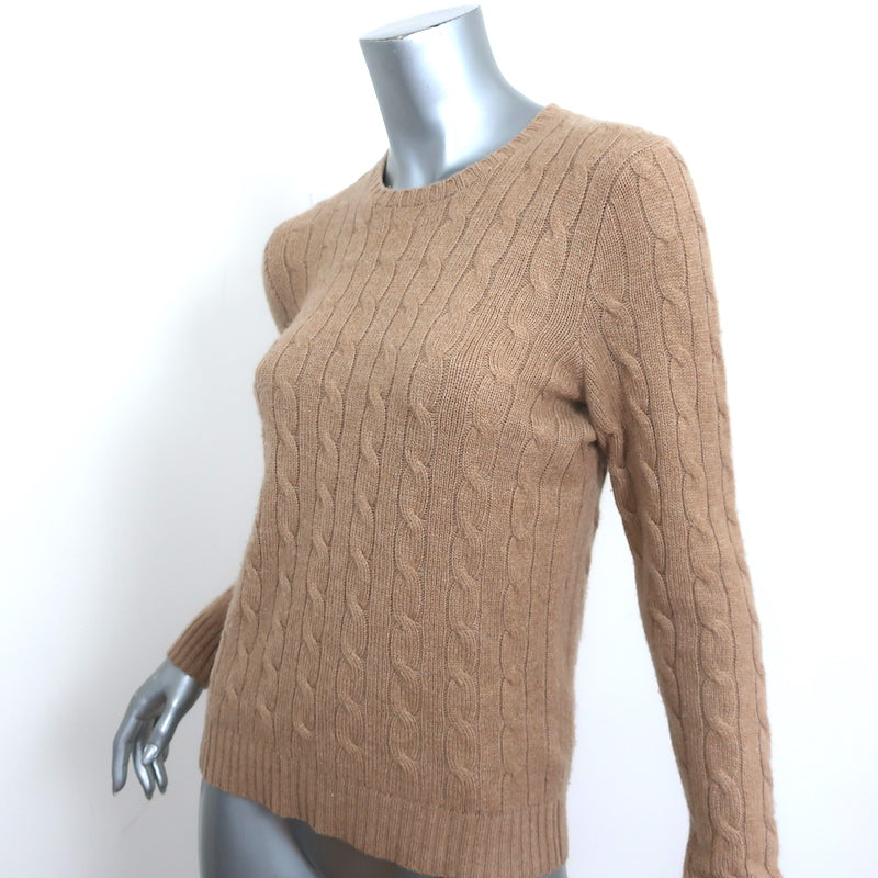 Polo Ralph Lauren Cashmere Cable Knit Sweater Camel Size Small Crewnec –  Celebrity Owned