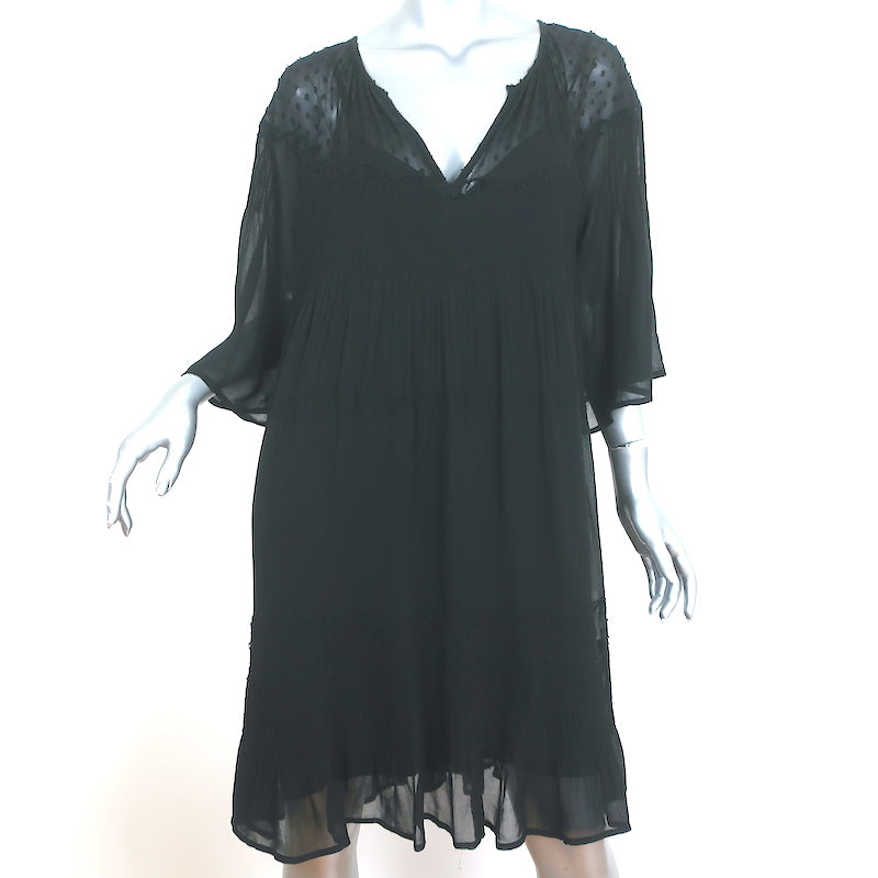 image of Velvet by Graham & Spencer Dress Cherish Laos Black Pintuck Chiffon Size Medium