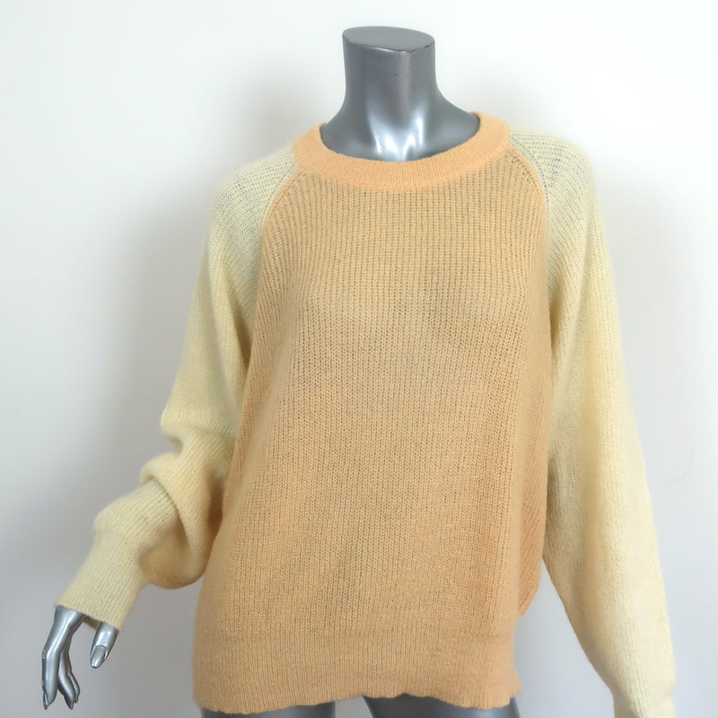 image of Stine Goya Colorblock Sweater Jack Sand Yellow Mohair-Blend Size Extra Large NEW