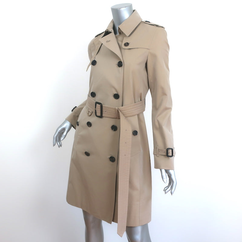 Burberry Kensington Long Trench Coat Honey Cotton Size US 4 – Celebrity  Owned