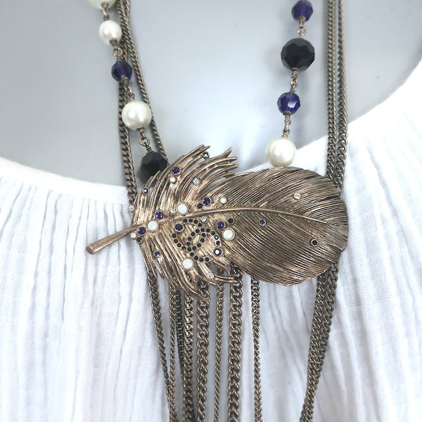 Chanel Runway SS06P CC Feather Necklace | Foxy Couture Carmel