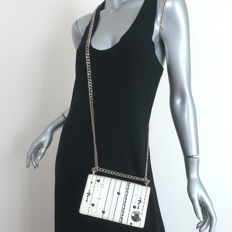 Christian Dior Beige Studded Leather Diorama Small Flap Bag