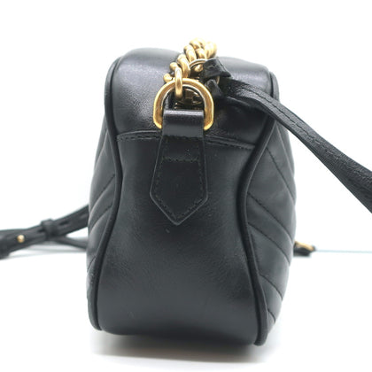 GG Matelassé small shoulder bag in black leather