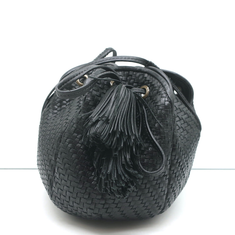 Reed Medium Studded Pebbled Leather Bucket Bag