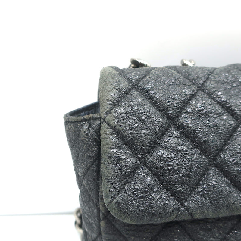 Chanel Classic Single Flap Bag Quilted Crinkled Patent East West