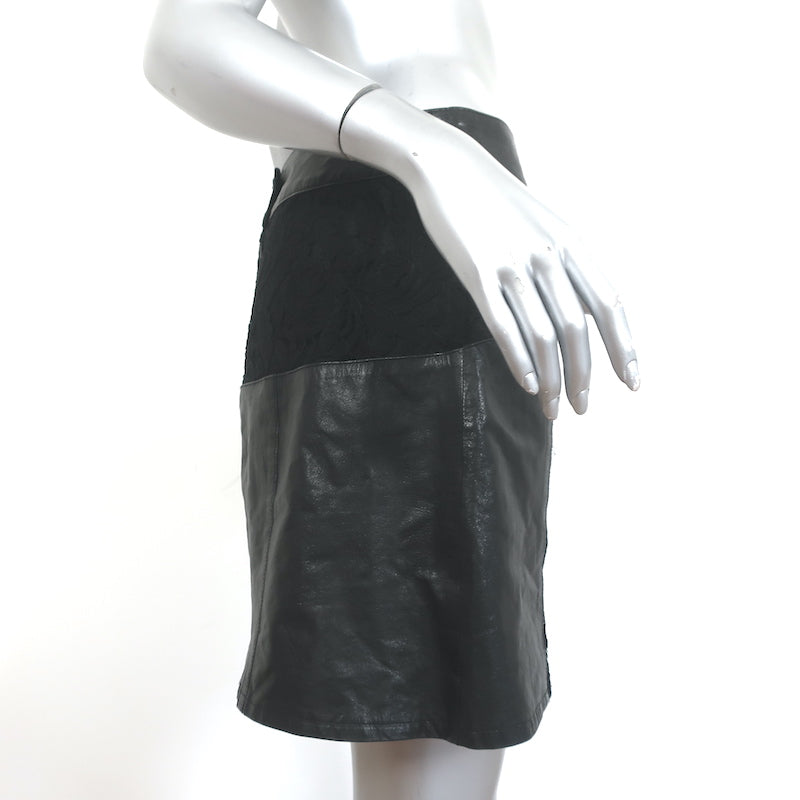 Cut-away Leather Tube Skirt With Ma1 Pocket