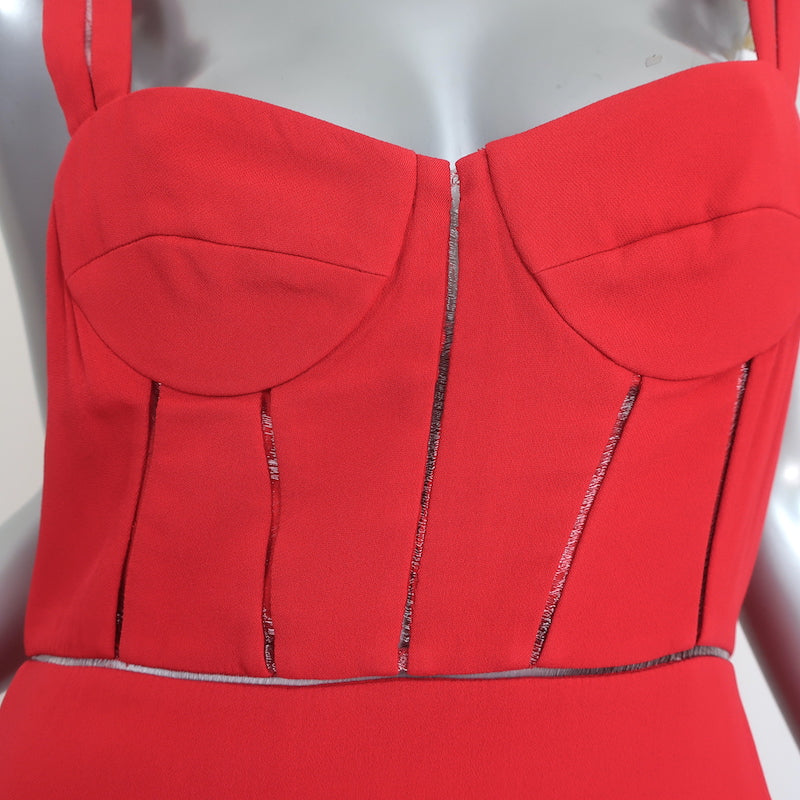 Red Corset Bustier /strapless Corset Bustier /crepe Fabric Bustier