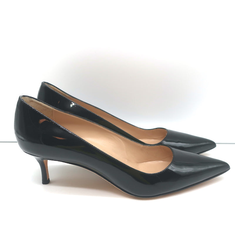 BB PATENT, Black Patent Pointed Toe Pumps