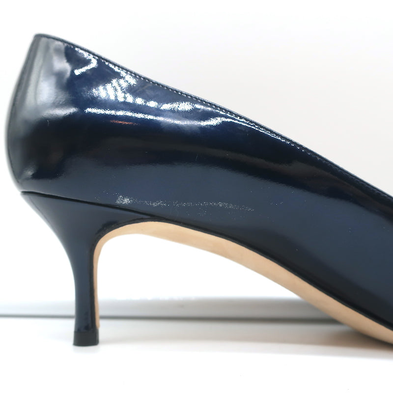 Manolo Blahnik Black Patent Leather BB Pointed Toe Pumps Size 37.5 Manolo  Blahnik | The Luxury Closet