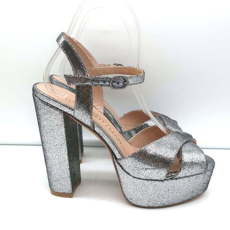 Louis Vuitton Black/Silver Sequin Liza Slingback Sandals Size 39