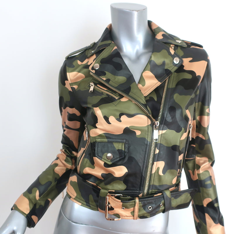 MICHAEL Michael Kors Metallic Camouflage Leather Jacket Size Extra Sma –  Celebrity Owned