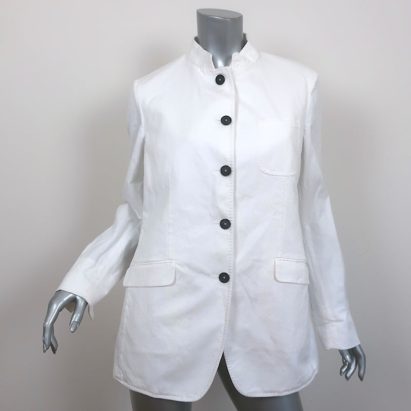 Image of Massimo Alba Hong Kong Jacket White Cotton-Linen Size Large