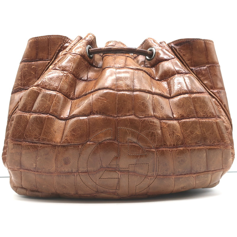 Giorgio Armani Crocodile Bucket Bag