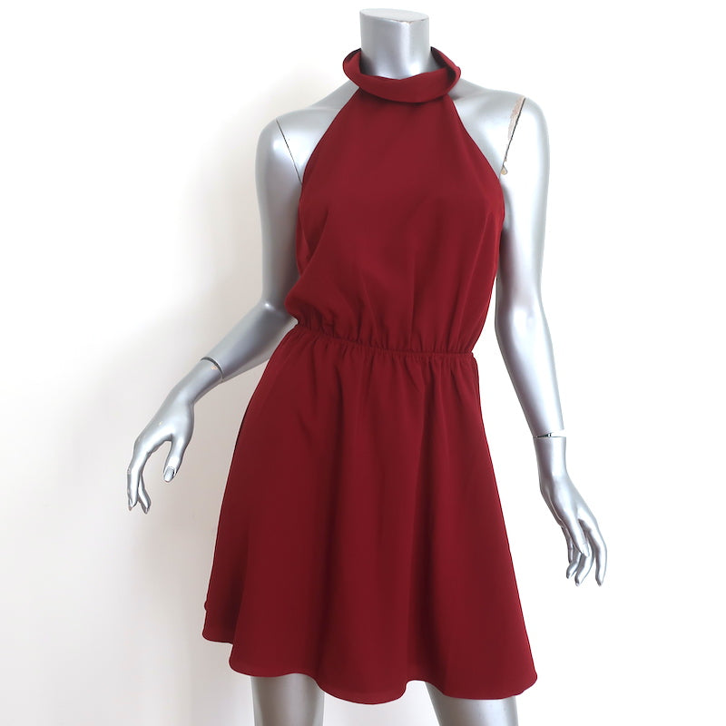 image of Haute Hippie Asymmetric-Back Mini Dress Wine Size Extra Small NEW