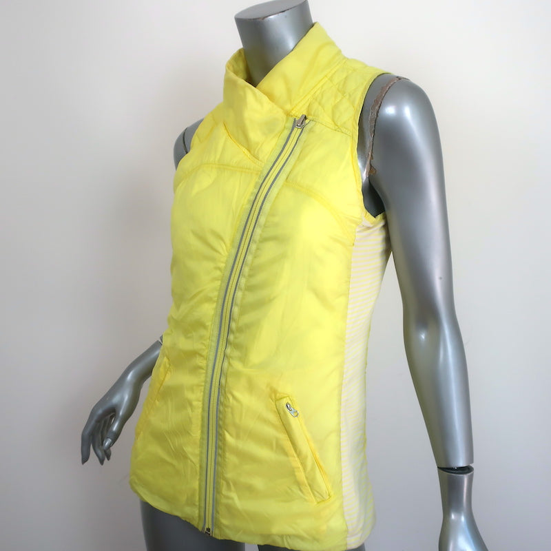 LULULEMON REVERSIBLE GOOSE DOWN VEST BLACK PINK SNAKE Sz 2 LIKE