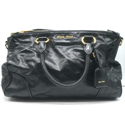 Miu Miu Double Zip Convertible Satchel Vitello Shine Medium at