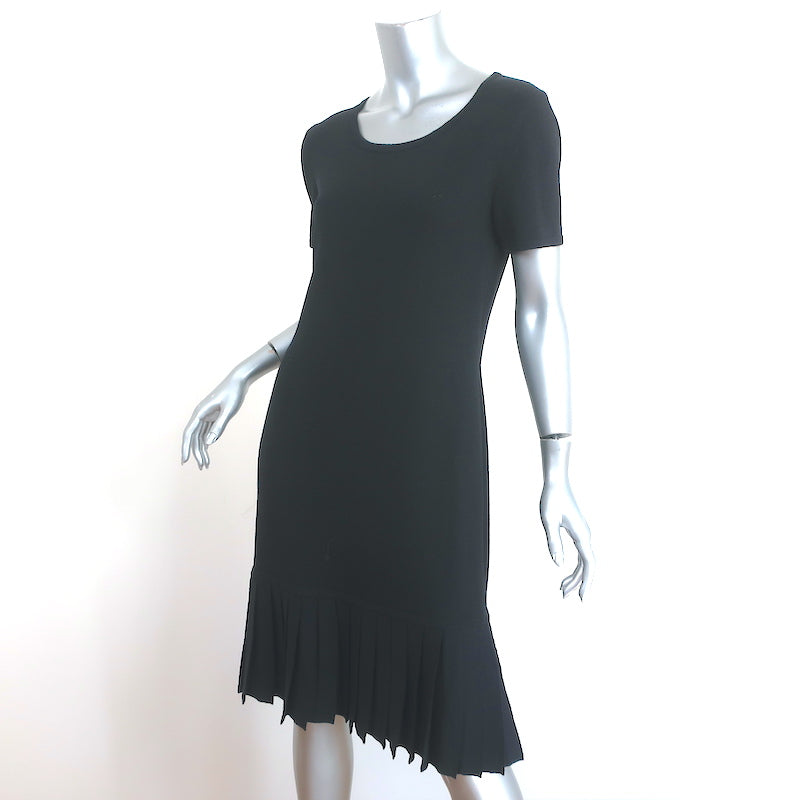 Louis Vuitton Black Wool Knit Short Sleeve Sweater Dress Size S