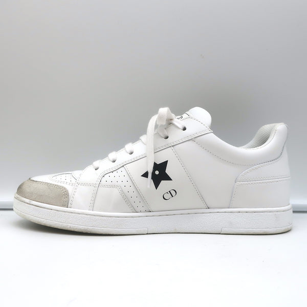 Louis Vuitton White Leather And Suede Low Top Sneakers Size 44.5 - ShopStyle