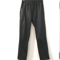 Celine Tuxedo Pants Green Satin-Trim Black Wool Size 36