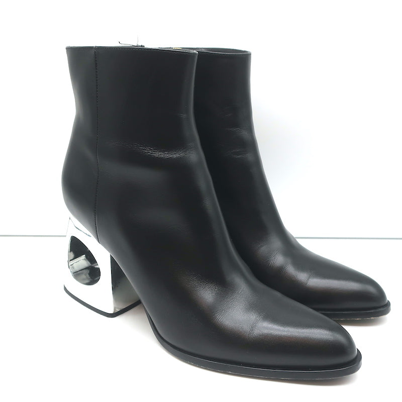 Image of Marni Cutout-Heel Ankle Boots Black Leather Size 41