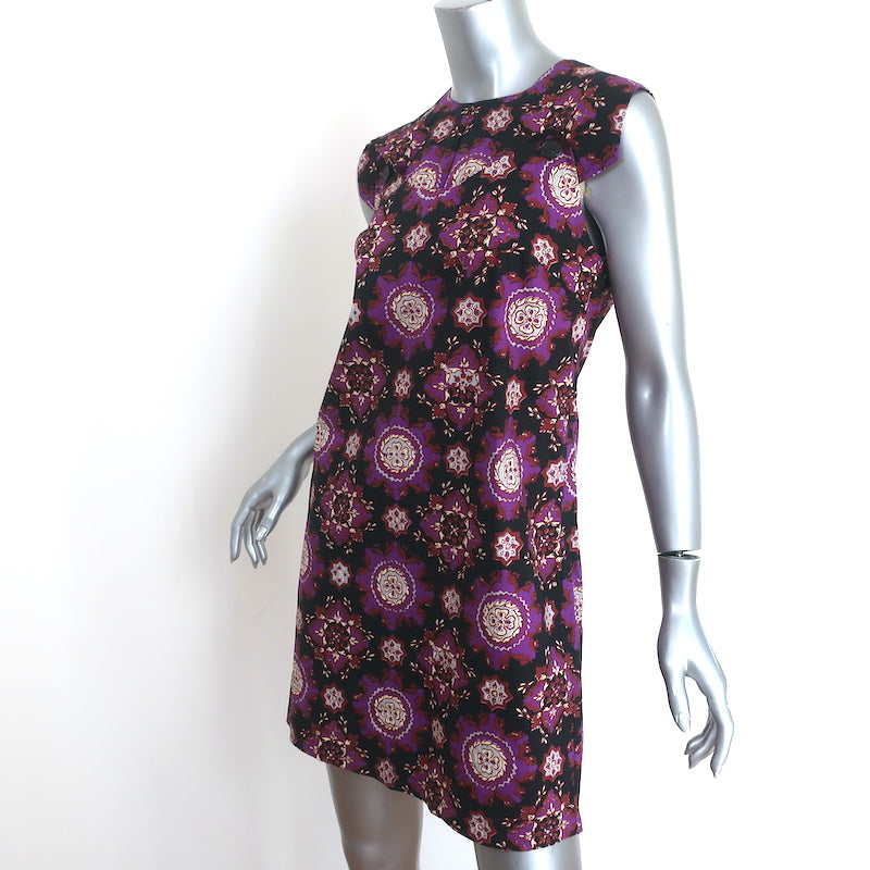 Rachel Comey Mini Dress Breva Black/Purple Medallion Print Cotton