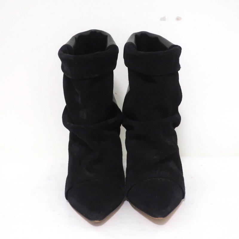 Isabel Marant Ankle Boots Andrew Black & Suede Size 38 Cone He – Celebrity Owned