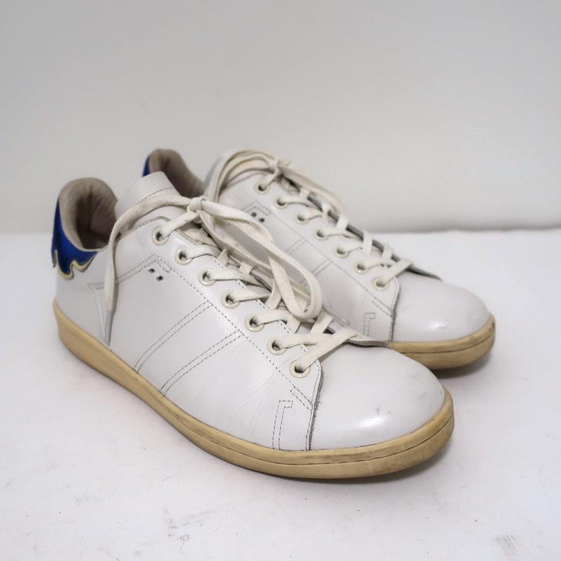 Isabel Bart Low Top Sneakers White/Blue Metallic Leather – Celebrity Owned