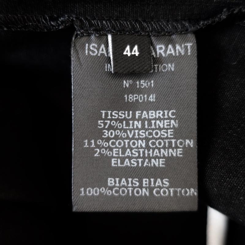 Jeg var overrasket Brun Måling Isabel Marant Dress Rimba Black Linen-Blend Size 44 Short Sleeve Ruffl –  Celebrity Owned