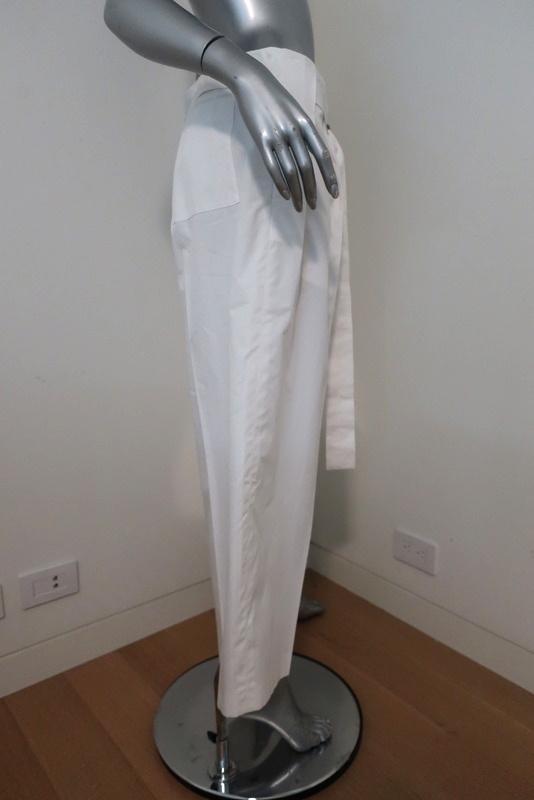 Jil Sander Wide Leg Pants White Cotton Size 36 High Rise Cropped