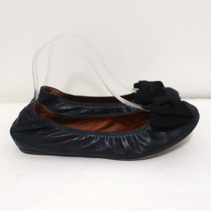 CHANEL Ballerinas Lamb & Patent Calf Ivory & Black Shoes