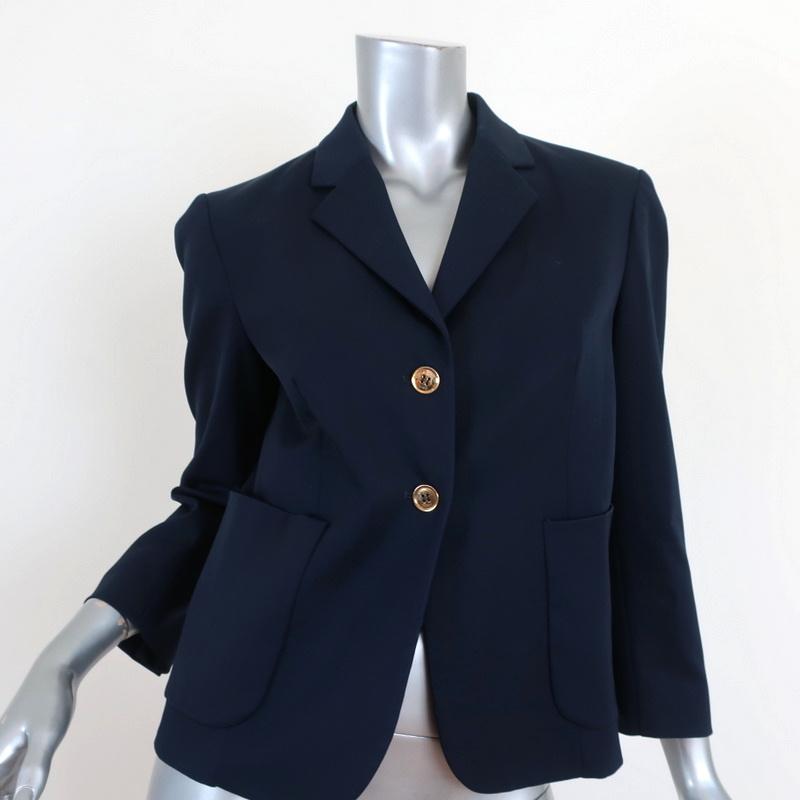 Michael Kors Blazer Navy Stretch Wool Size 6 Two-Button Jacket – Celebrity  Owned