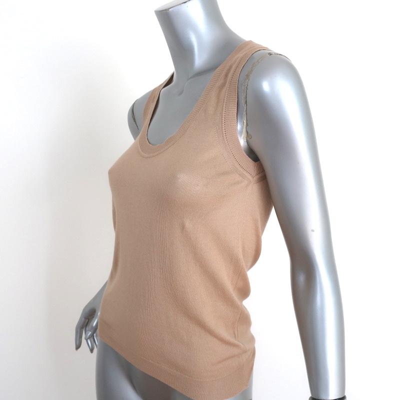 Miu Miu Tank Top Beige Cotton Knit Size 38 – Celebrity Owned